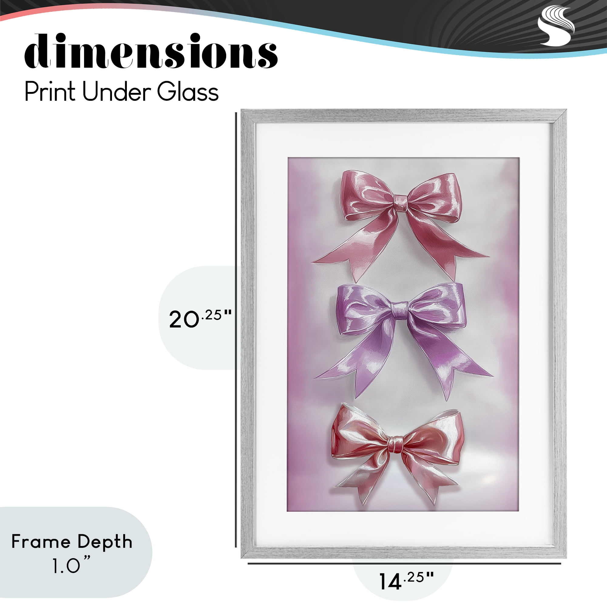 Stupell Industries Blush And Satin Elegance Gray Framed Print Under Glass, design by Annabelle Hall