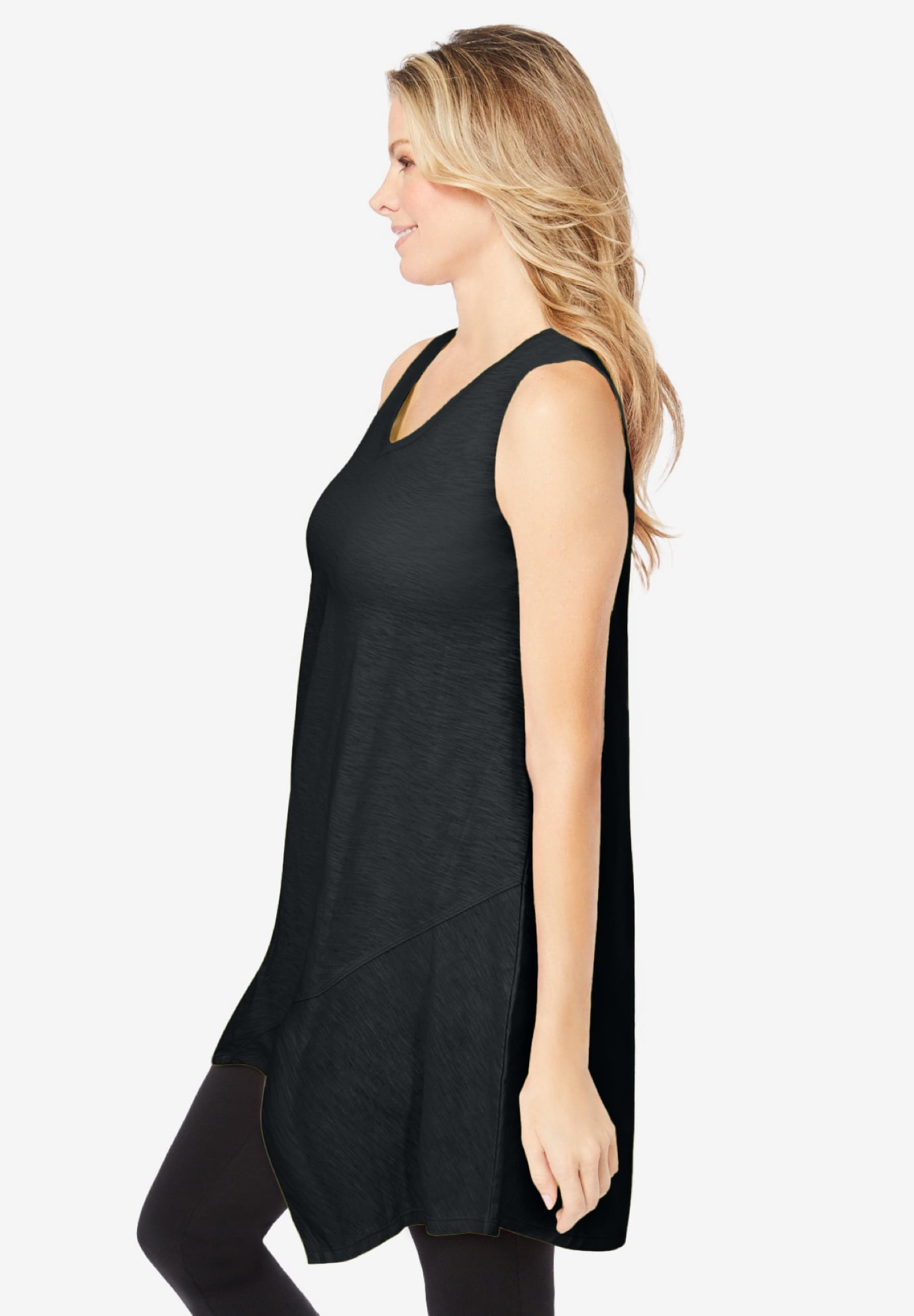 Plus Size Sleeveless Hanky Hem Tunic - image 3