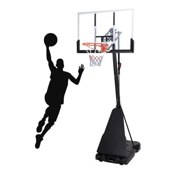 Garvee Système de Panier de Basketball, Panneau Arrière 50"x32 Pouces, Hauteur Réglable 7,8-10 Pi, Noir