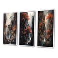 thumbnail image 3 of Designart "Botanical Trees in Cascade IV" Tree Floral Framed Wall Art Set Of 3 - Orange Tree Floral Frame Gallery Wall Set For Home Decor, 3 of 7