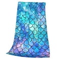 thumbnail image 2 of Mermaid Scales Fish Scale Blue Throw Blanket Super Soft Lightweight Cozy Fluffy Plush Blanket for Bed Couch Sofa Chair 40x30, 2 of 4