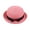 Pink, variant on Venzia Women Woven Straw Bowler Hat Rolled Brim Solid Color Sun Hat Uv Protection Summer Bucket Hat Hot Pink 头围57cm