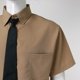 thumbnail image 4 of Camisas Para Hombre Manga Larga Camisa de manga corta de estilo delgado de estilo universitario suelto de moda de verano para hombre (correa) (Khaki, 3XL), 4 of 6