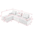thumbnail image 5 of Aukfa Modern Sectional Sofa, 99" Living Room Modular Couch with Ottoman, Chenille, Red, 5 of 10
