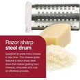 thumbnail image 3 of Zyliss Restaurant Cheese Grater with Hand Crank, Stainless Steel Fine Drum, Right- or Left Handed Use, Durable ABS Plastic, Compact Storage, White, 3 of 8
