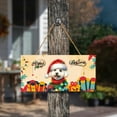 thumbnail image 3 of Merry Christmas Santa Bichon Frise Scarf Twinkling Lights Xmas Holiday Landscape Wood Sign Bichons Dog Lovers Gifts Idea Hanging Wall Home Decor - 00022, 3 of 5