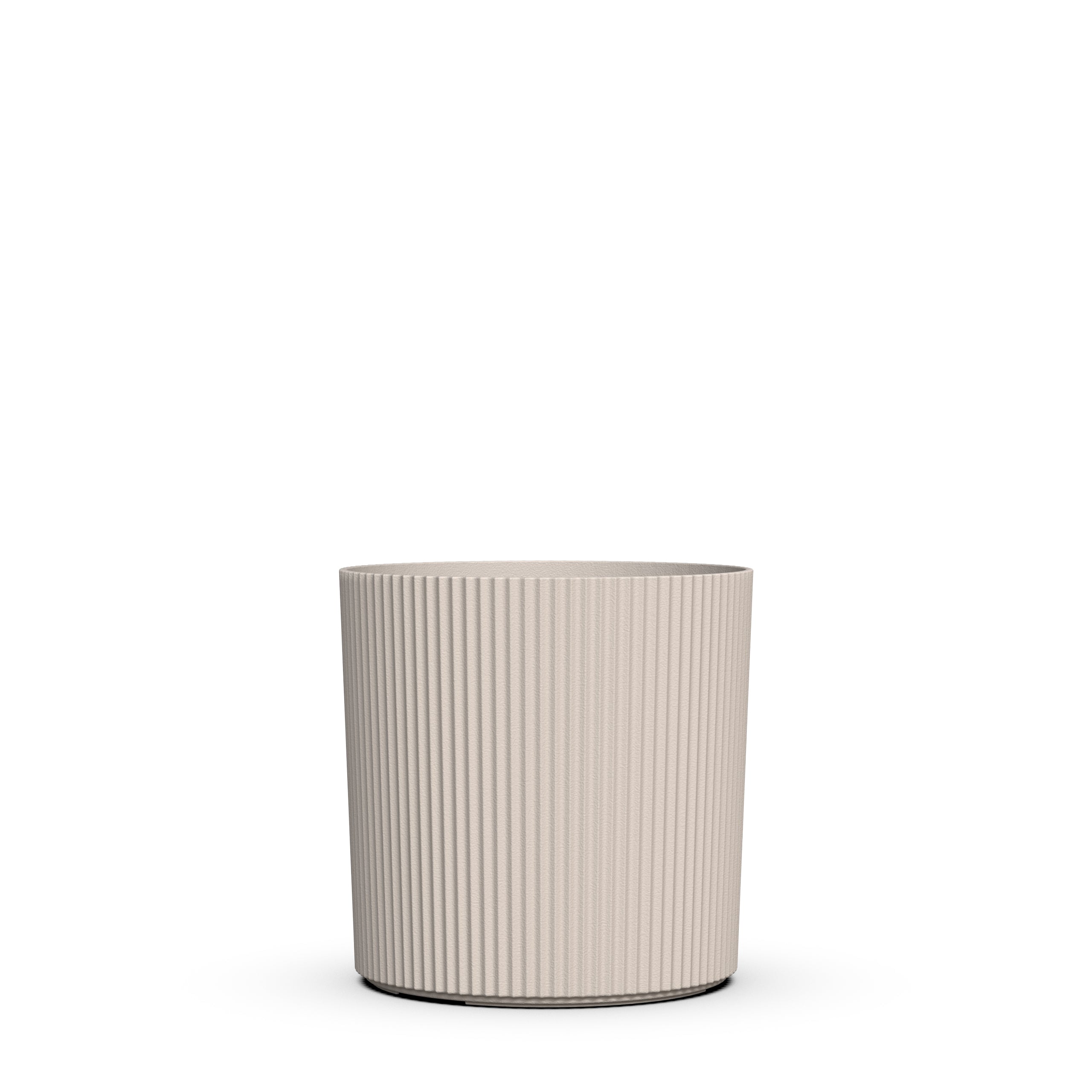 Serene 14in DIA x 14in H Round Chai Plastic Plant Planter with Drainage Holes - Black