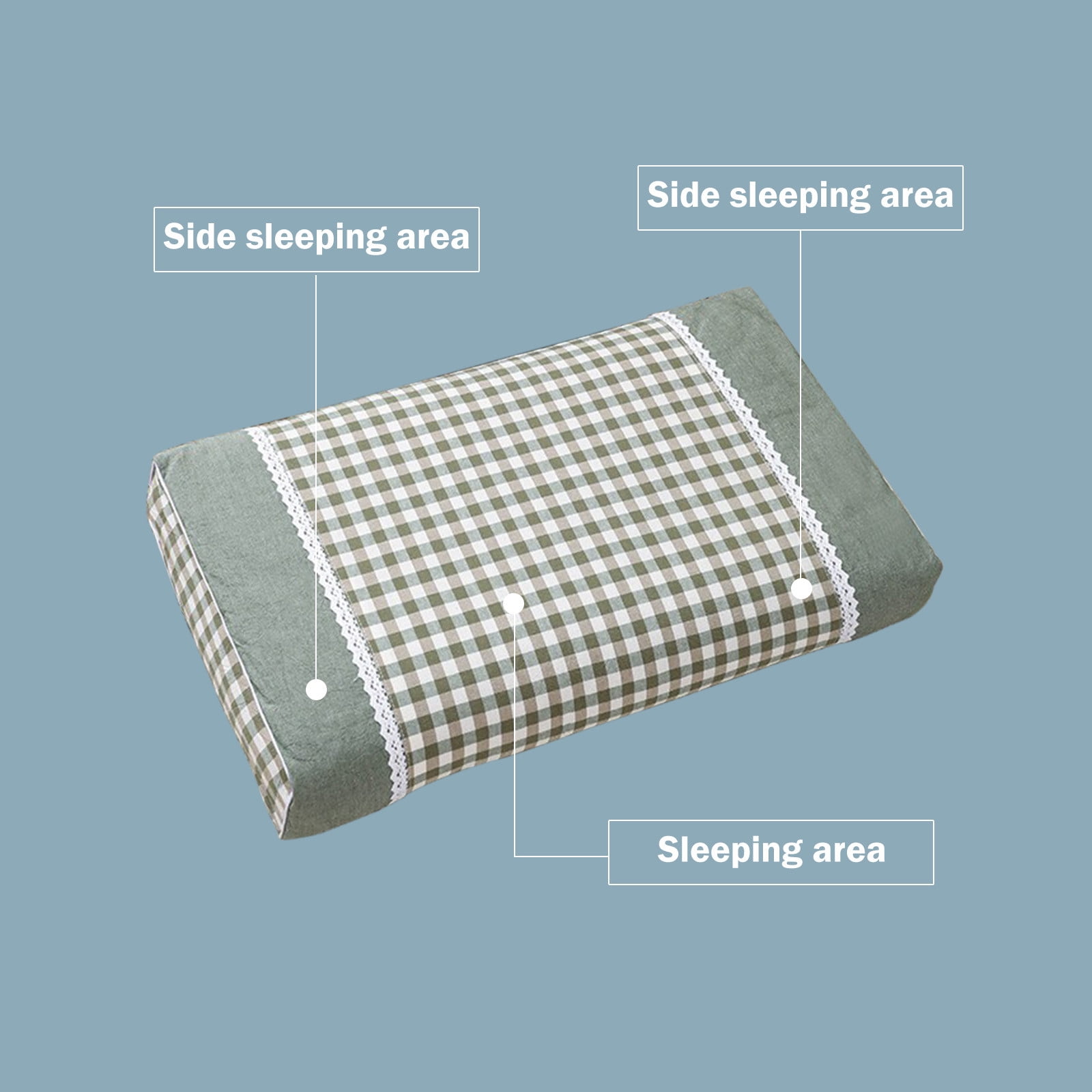 Nkmbld Pillows for Bed with Cooling Cover Hotel Quality Fluffy Bed Pillow Adult Cervical Pillow Whole Buckwheat Pillow, Queen Size, Green