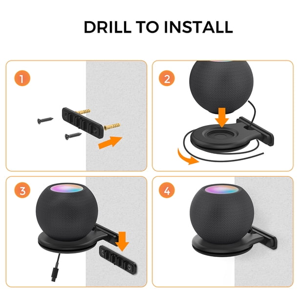 1 soporte de montaje en pared para HomePod Mini Smart Speaker Holder (negro)