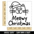 thumbnail image 2 of Meowy Christmas Cat with Santa Hat Square Rubber Stamp Stamping Scrapbooking Crafting - Large 2.75in, 2 of 7
