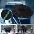 thumbnail image 3 of Unique Bargains Collapsible Windproof Folding Umbrella with Wooden Handle Black, 3 of 6