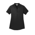thumbnail image 5 of Port Authority Ladies Diamond Jacquard Polo-XS (Black), 5 of 6