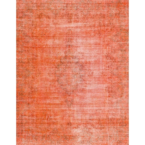 Ahgly Company Machine Washable Indoor Rectangle Abstract Orange Red Area Rugs, 5' x 8'