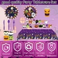 thumbnail image 2 of Halloween Supplies Disposable Paper Plates Napkins Tablecloth Banner Halloween Dinnerware Set for Halloween  Partyware Serves 24, 2 of 7