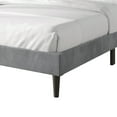 thumbnail image 5 of Castle Place Sophisticated Wingback Velvet Upholstered Twin Platform Bed, Light Grey, 5 of 11