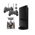 thumbnail image 1 of Sony PlayStation 2 PS2 Slim Console System Bundle with 2 Retrofam Controllers and Blitz: The League Game (Refurbished), 1 of 6