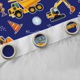 thumbnail image 4 of Homewish Excavator Theme Blackout Curtains Set of 2 (52x84 Each),Construction Vehicles Window Curtains,Blue Deepblue Curtains and Drapes For Boys Kids,Ultra Soft Home Decor, 4 of 6