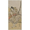 thumbnail image 2 of Katsukawa Shunkō 13x24 Black Ornate Framed Double Matted Museum Art Print Titled: Ichikawa Monnosuke II as Soga No Goro (C. Late 1770s), 2 of 5