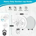 thumbnail image 3 of Audend 5 Pack Suction Cup Hooks, Heavy Duty Vacuum Removable Strong Wreath Hanger, Holds Up to 5kg (11 Lbs),Adhesive Base Included Reusable Towel Hooks for Bathrooms Window Glass Wall Door, 3 of 7