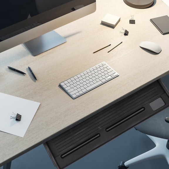 ibasenice 1Set Office Keyboard Tray Under Desk Slide Out Keyboard Holder with Space Saving Design