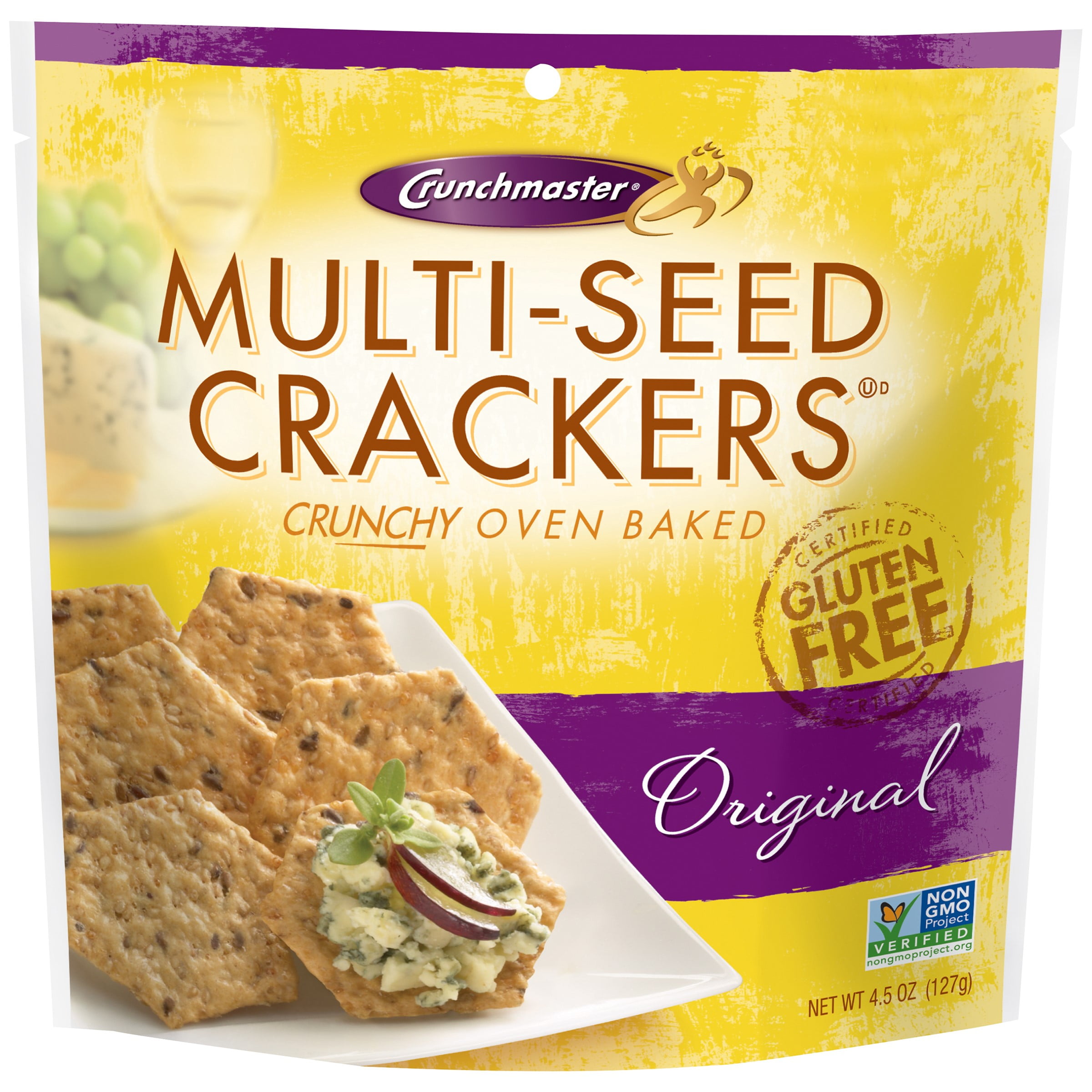 Crunch Master Gluten Free Multi-Seed Crackers, Original, 4.5 Oz by Crunch Master