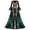 c-Mint Green, variant on Halloween Dresses for Women Plus Size Gothic Print V Neck Long Sleeve A Line Maxi Dress Flowy Halloween Costume for Party