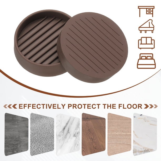 Xugoox 12-Pack Non-Slip Furniture Coasters – 2.5 Inch Round Rubber Pads, Floor Protectors For Chair, Table, Sofa, Bed, Piano Legs