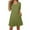 Green, variant on Womens Casual Dresses Round-Neck Summer Printing Short Sleeve Dress With Pocket Olive Green