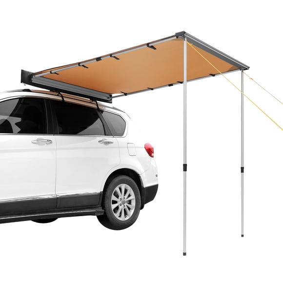 VEVOR Auvent Latéral pour Voiture, Grand Auvent de Véhicule 6,6 Pieds x 8,2 Pieds avec Couverture d'Ombre, Auvent de Voiture Rétractable PU3000mm UV50+ avec Sac de Rangement Imperméable, Hauteur Ajustable