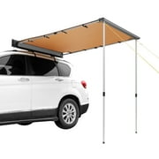 VEVOR Car Side Awning, Large 6.6' x 8.2' Shade Coverage Vehicle Awning, PU3000mm UV50+ Retractable Car Awning with Waterproof Storage Bag, Height Adjustable, Suitable for Truck, SUV, Van, Campers