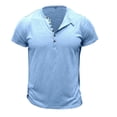 thumbnail image 3 of Gamivast Henley Shirts for Men Short Sleeve Slub Texture Button Placket Tee Shirts Slim Fit Plain Summer Casual Shirts Breathable Daily Beach Holiday, 3 of 6