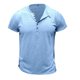 thumbnail image 3 of Ceisia Men's Slim-Fit Henley Neck Slub Cotton Short Sleeve T-Shirt Light Blue M Gifts, 3 of 7
