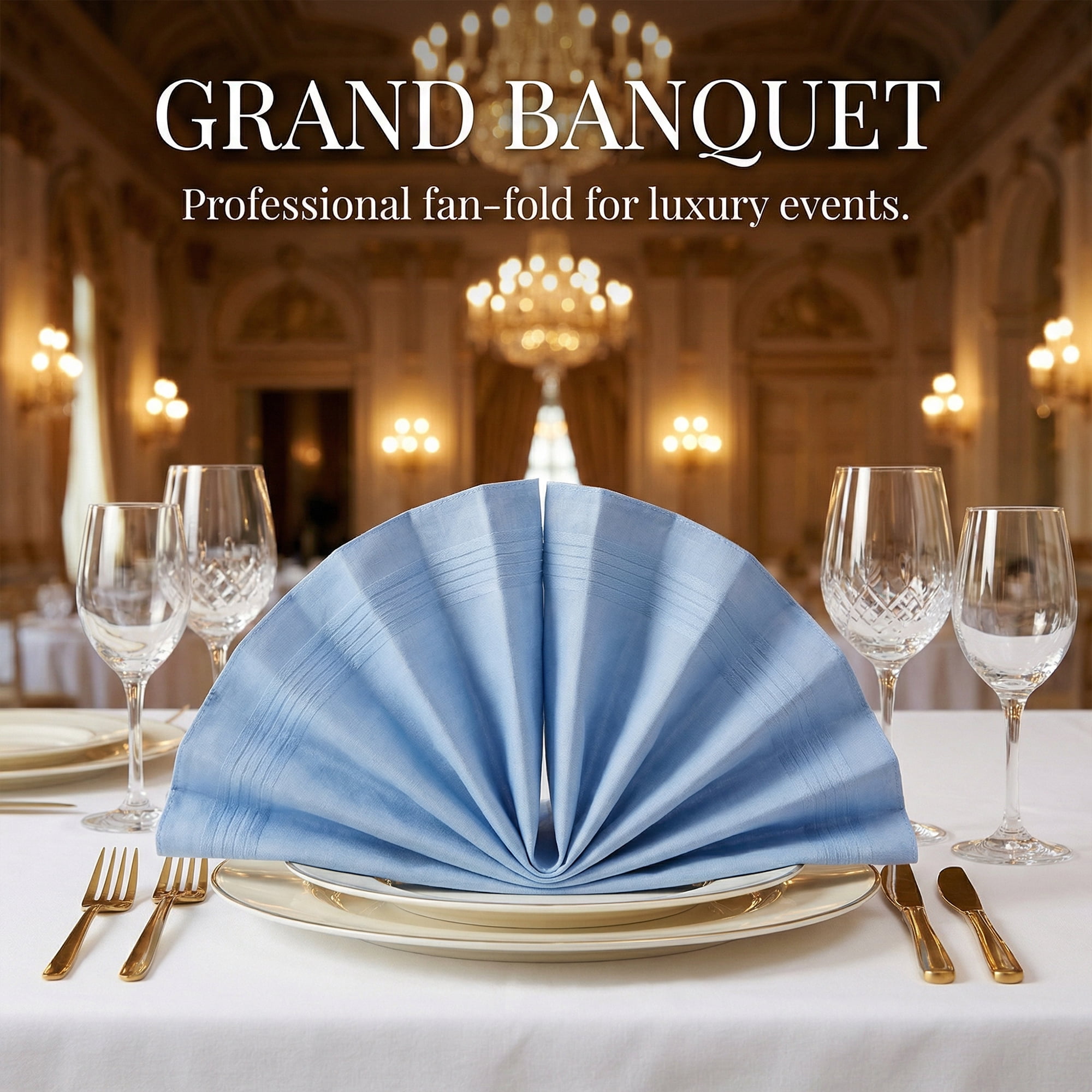 Unique Bargains 12Pcs Washable Reusable Cloth Napkins Blue 16x16inch