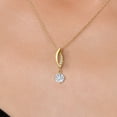 thumbnail image 3 of Gem Stone King 10K Yellow Gold White Moissanite and Lab Grown Diamond Pendant Necklace for Women | 0.36 Cttw | Gemstone Birthstone | Round 4.5MM | With 18 inch Chain, 3 of 6
