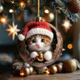 thumbnail image 1 of Xihbxyly Adorno Navideño de Gatito, Diseño Acrílico de Animalito, Forma Ovalada, Ideal para Navidad o Inauguración de La Casa, 1 Unidad., 1 of 5
