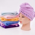 thumbnail image 3 of Paquete de 3 toallas para el cabello de microfibra, toallas para el cabello envolventes, microfibra absorbente, gorro para el cabello seco con toalla de secado rápido, 3 of 5