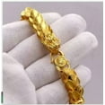 thumbnail image 3 of HOOUN Bracelet Dragon Homme 24K BAHT Thaïlandais Or Jaune GP 8.2 Pouces 30g, 3 of 5