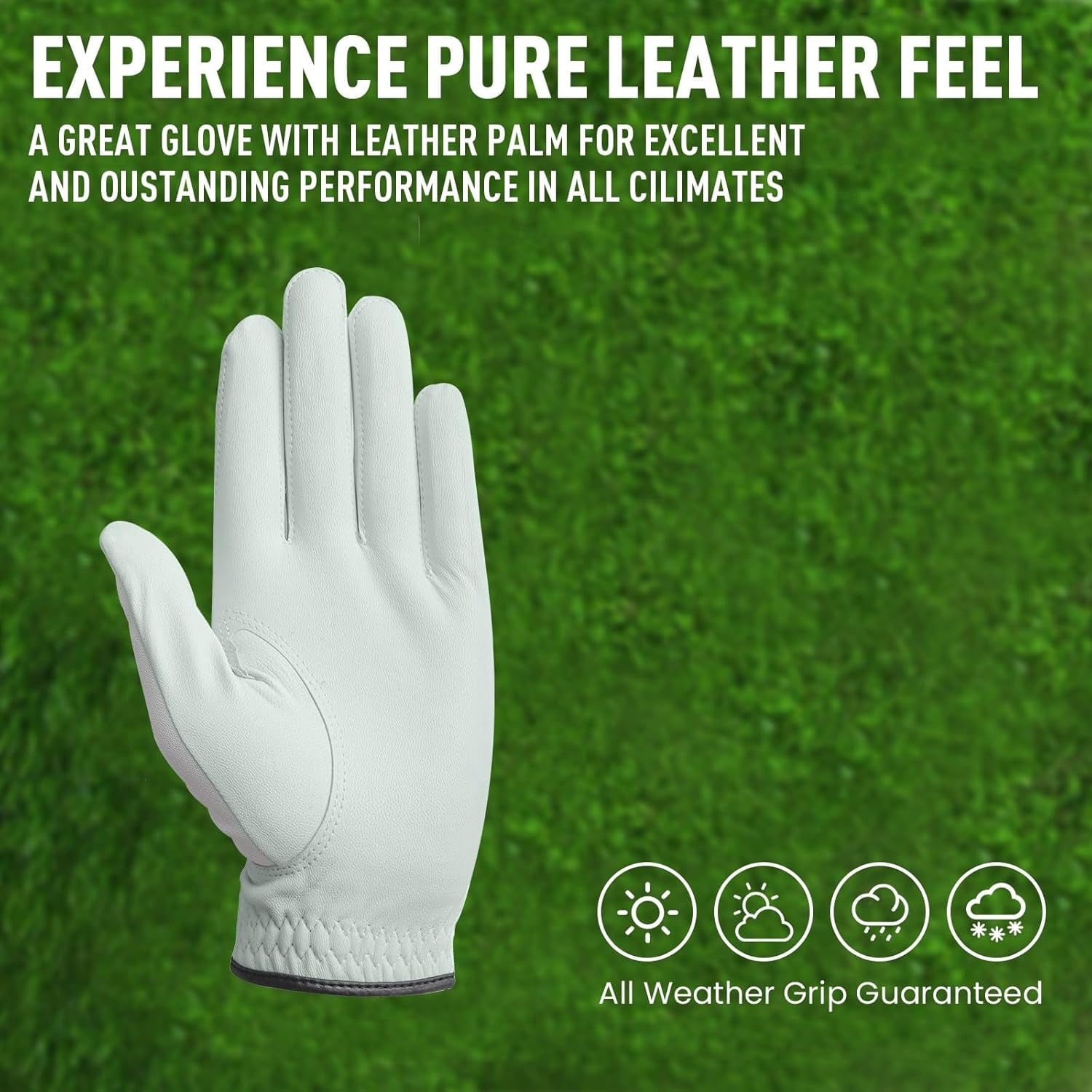 Golf Gloves Men Right Left Handed Golfer Men’s Golf Glove Left Right Hand Value 4 Pack, All Weather Leather Grip Small Medium ML Large XL Size
