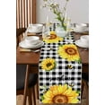 thumbnail image 2 of Sunflowers Burlap Cotton Table Runner 13x120 Inches Long, Black White Check Sunshine Buffalo Bee Farmhouse Table Runners, Outdoor Dining Tablecloths Decor for Baby Shower/Party/Wedding, 2 of 6