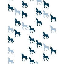 Unicorn Check Removable Vinyl Wallpaper by Barbie - Blue