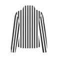 thumbnail image 4 of Women Loose Button up Shirts Striped Print Rolled Long Sleeve Lapel Collar Lightweight Casual Blouses Tunic Tops(Dark Gray,M), 4 of 6