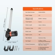 KFFKFF 12V Linear Actuator High Speed 0.19/s Linear Motion Actuator 1320lbs/6000N Electric Actuator IP44 Waterproof Linear Actuator 14 inch