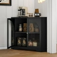 thumbnail image 7 of Weselon Modern Small Corner Sideboard Cabinet with 2 Glass Doors and 2 Tier Shelves, 31 Inches, 7 of 7