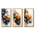 thumbnail image 2 of Designart "Scarlet Crocus Blossoms III" Floral & Botanical Framed Wall Art Set Of 3 - Blue Crocus Frame Gallery Set For Office Decor, 2 of 6