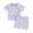 Purple, variant on Musuos Toddler Girls Summer Shorts Sets 6 12 18 24M 3 4T Short Sleeve Floral/Butterfly Print Tops Elastic Waist Shorts Sets