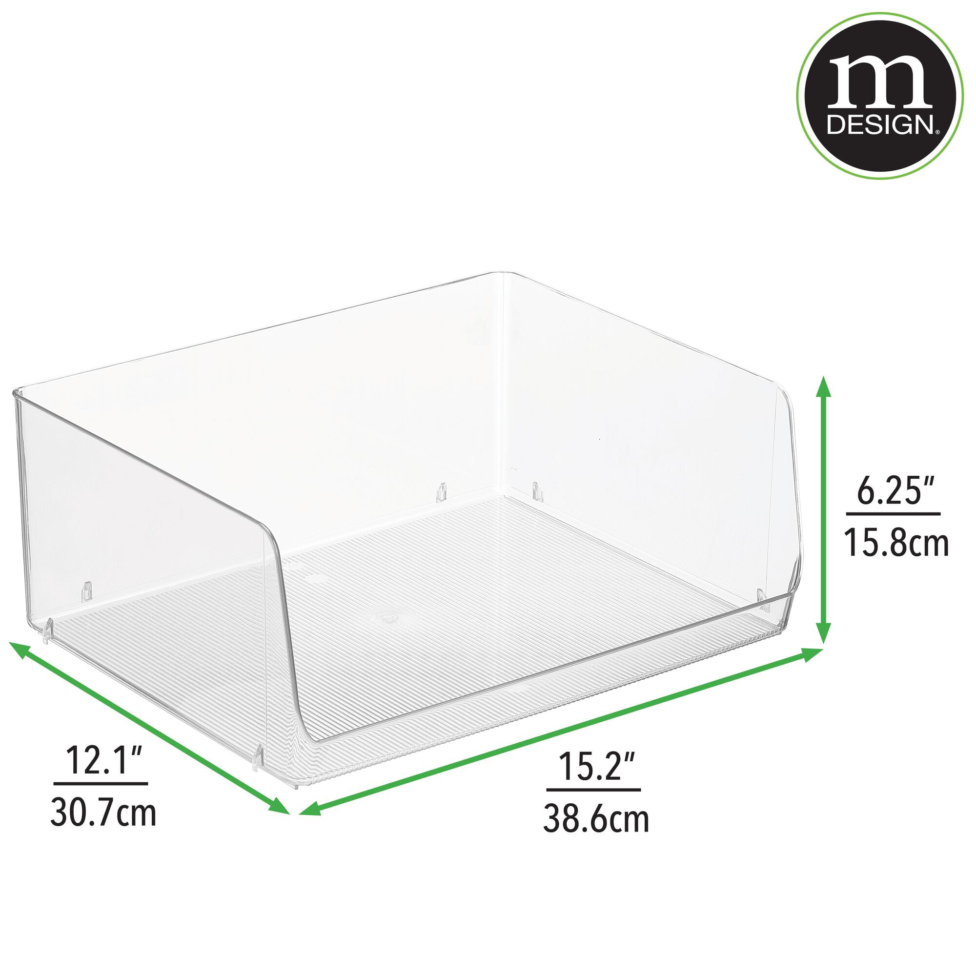 mDesign Clear Plastic Storage Bin - Clear / 15L x 4W 4-Pack - Dormify in  2023