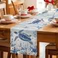 thumbnail image 5 of Blue Turtle Coastal Table Runner 70 Inches, Beach Starfish Nautical Coral Vintage Bed Runner Dresser Scarves Tabletop for Indoor Outdoor Parties/Ceremony/Banquet, 13" x 70", 5 of 9