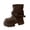 Brown Boots for Women, variant on hopeusnice Slouchy Buckle Mid Calf Boot Round Toe Chunky Sole On Design Street Style Boot Black 35