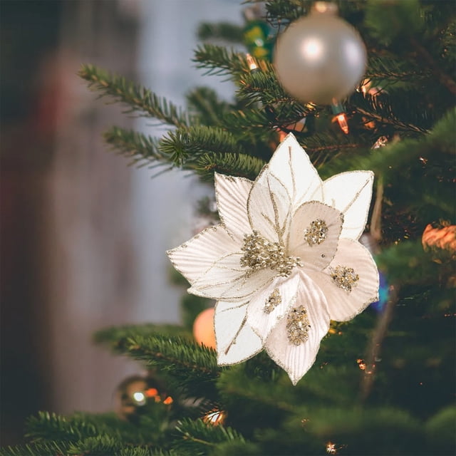 1Pcs Christmas Tree Decoration Simulation Flower - Cloth Material Simulation Flower - Wedding/Party/Hall Scene Decoration - Holiday Gift