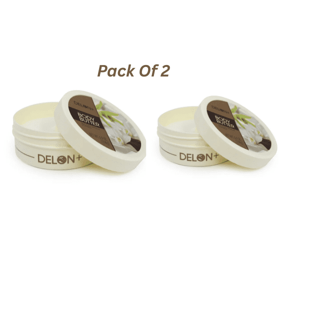 DELON Beurre Corporel à la Vanille, Blanc Cassé, 6,9 oz (Lot de 2)
